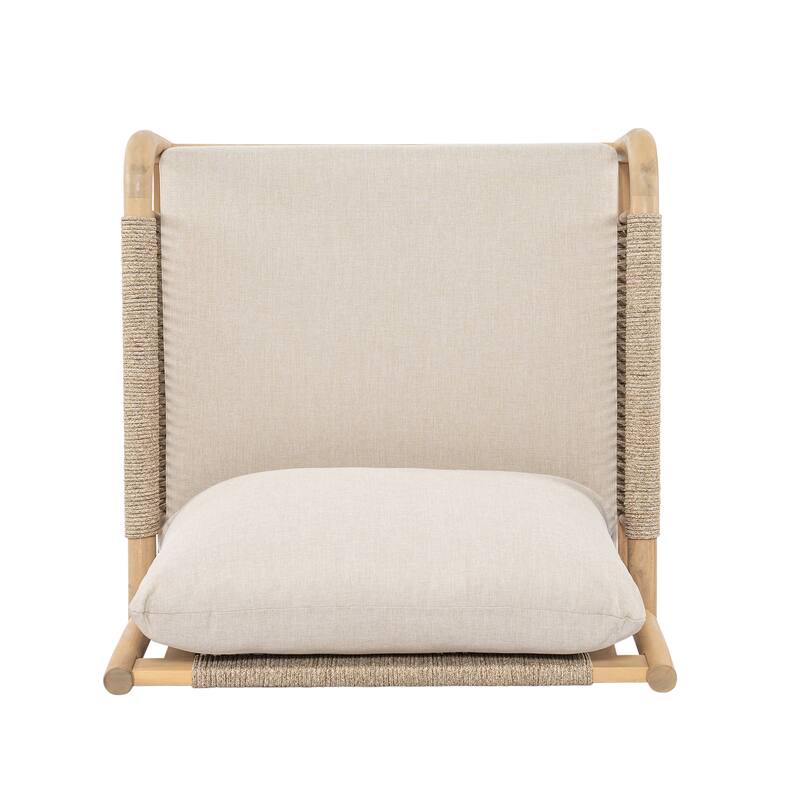 Christopher Knight Home - Havenport Modern Outdoor Solid Wood 5-Piece Chat Set with Rope Accents - 4 - Seater