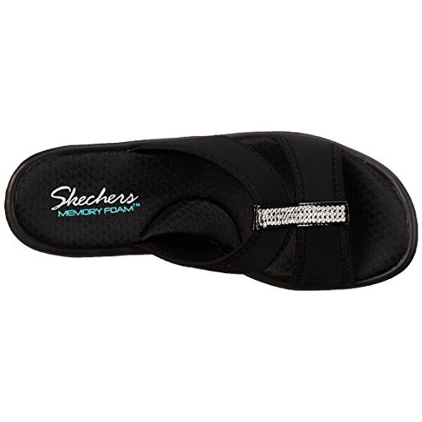 skechers women's rumblers 2 strap slide wedge sandal