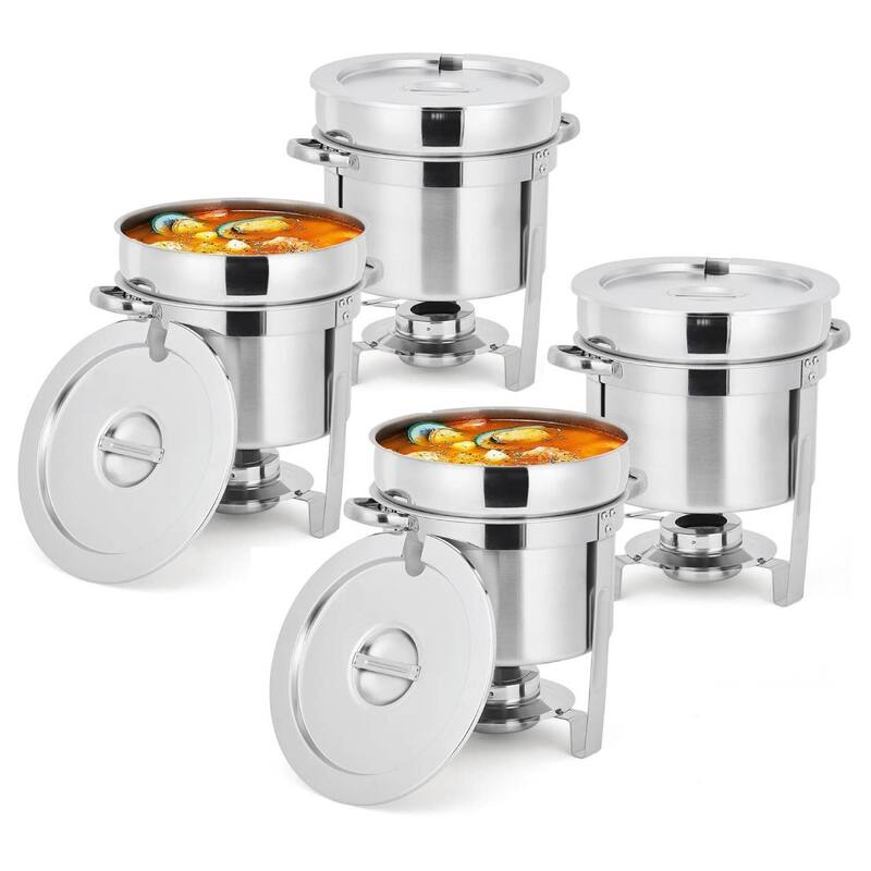 7QT Commercial Soup Warmer Set, Soup Chafer with Pots for Buffets, Events - 4 Pcs