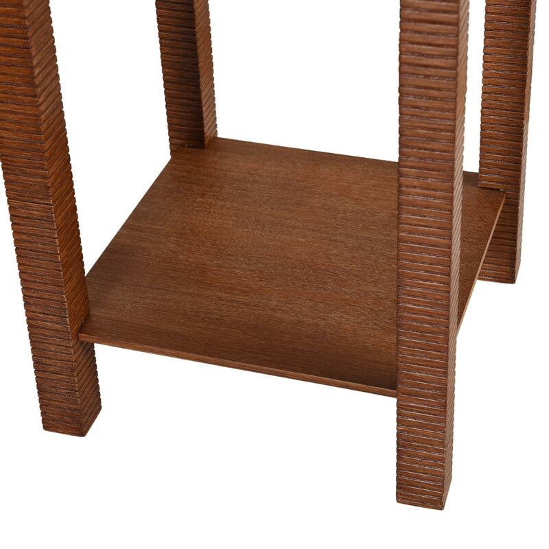 StyleCraft Norman Wyatt Home - Fern Plant Stand - Cement Gray & Zebra Cherry