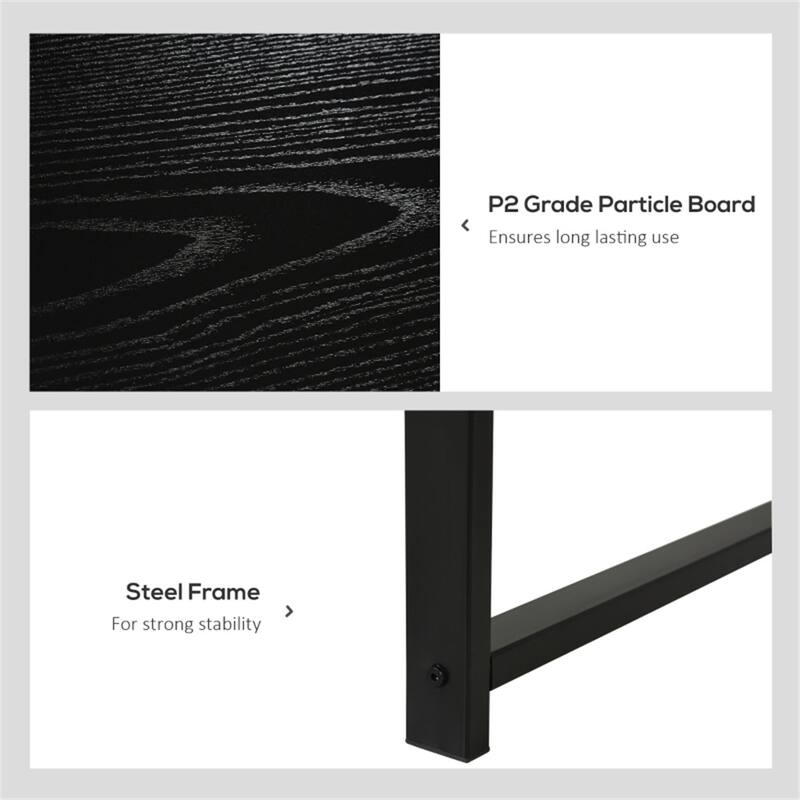 Particleboard Steel Dual Work Desk with 4-Tier Bookshelf