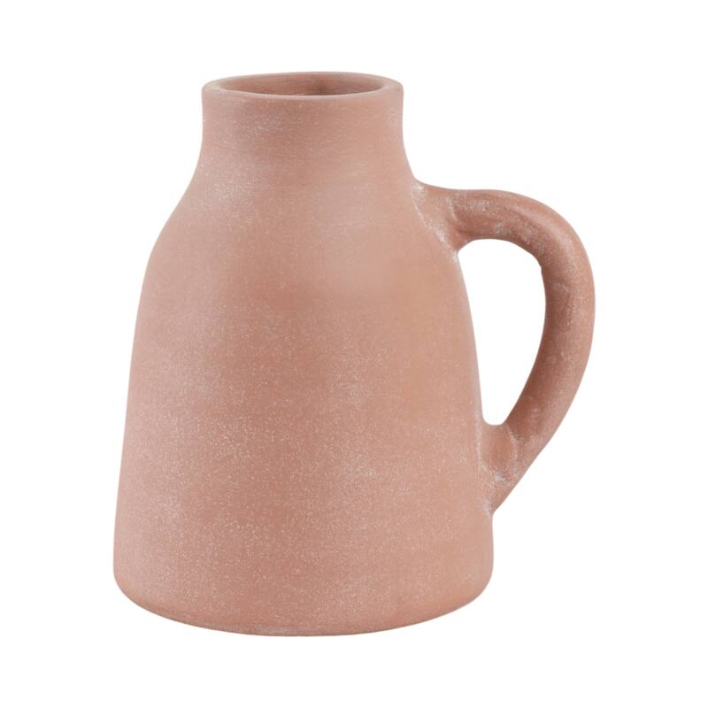 Terracotta Pottery Vase with Handles Rustic Artisan Decorative Accent - Brown - 8" x 6.25" x 8.5"