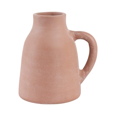 Terracotta Pottery Vase with Handles Rustic Artisan Decorative Accent