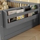 preview thumbnail 5 of 10, Twin Size Toddler Floor Bed Fence Bed with Guardrails, Grey