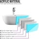 preview thumbnail 4 of 45, Vanity Art 55" X 32" White Acrylic Freestanding Air Bubble Soaking Bathtub with UPC Certified Overflow and Pop-up Drain