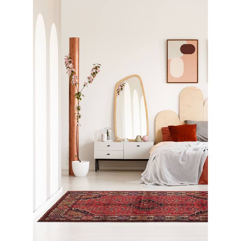 ECARPETGALLERY Hand-knotted Andelz Red Wool Rug - 5'3 x 9'2