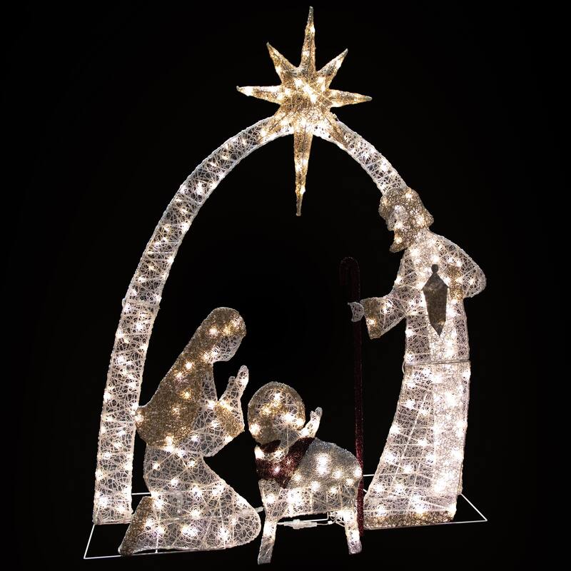 41" LED Holy Family Nativity Scene Outdoor Christmas Decoration - White