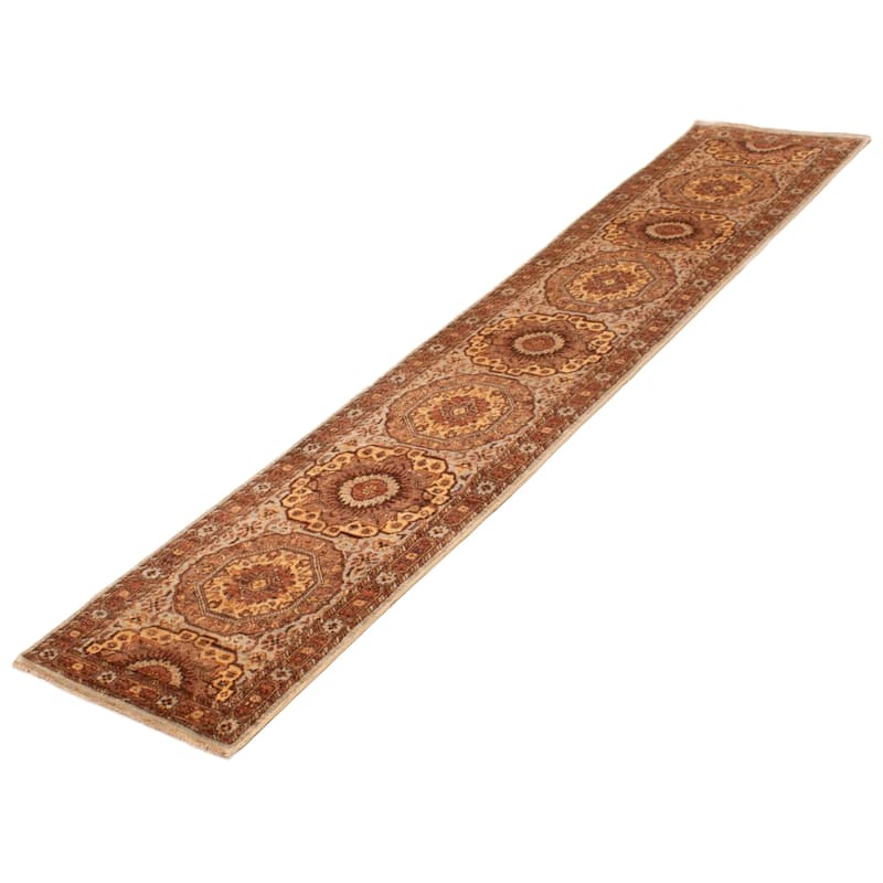 ECARPETGALLERY Hand-knotted Peshawar Oushak Grey Wool Rug - 2'8 x 12'10