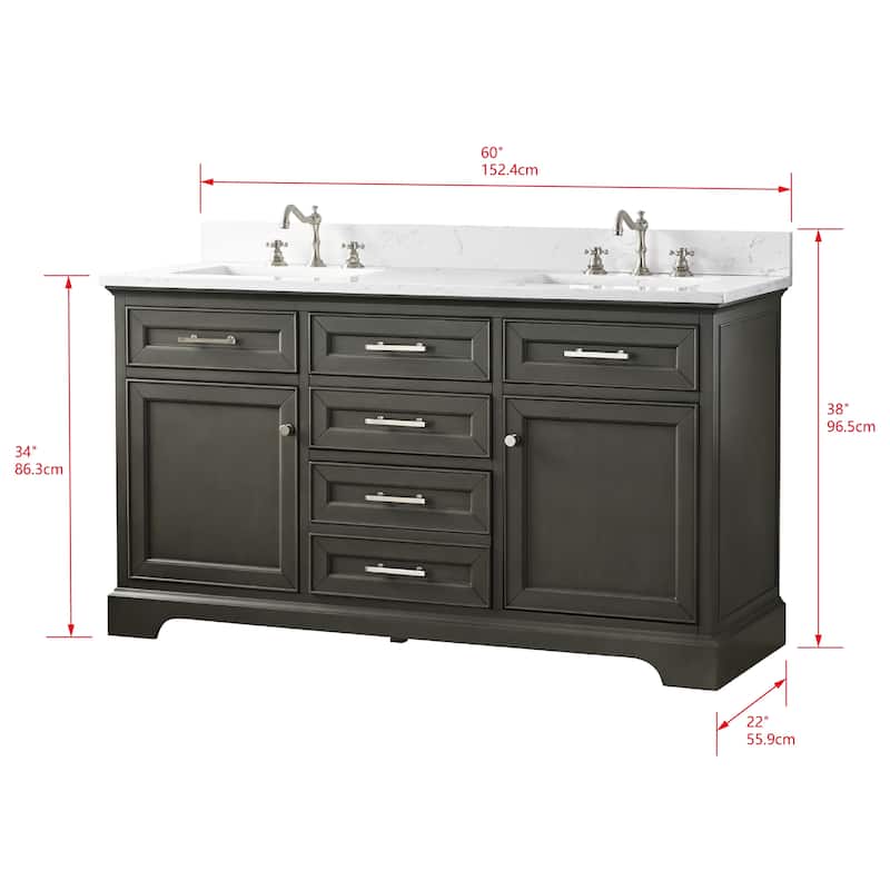 Sudio Design Thompson 60" Double Bathroom Vanity