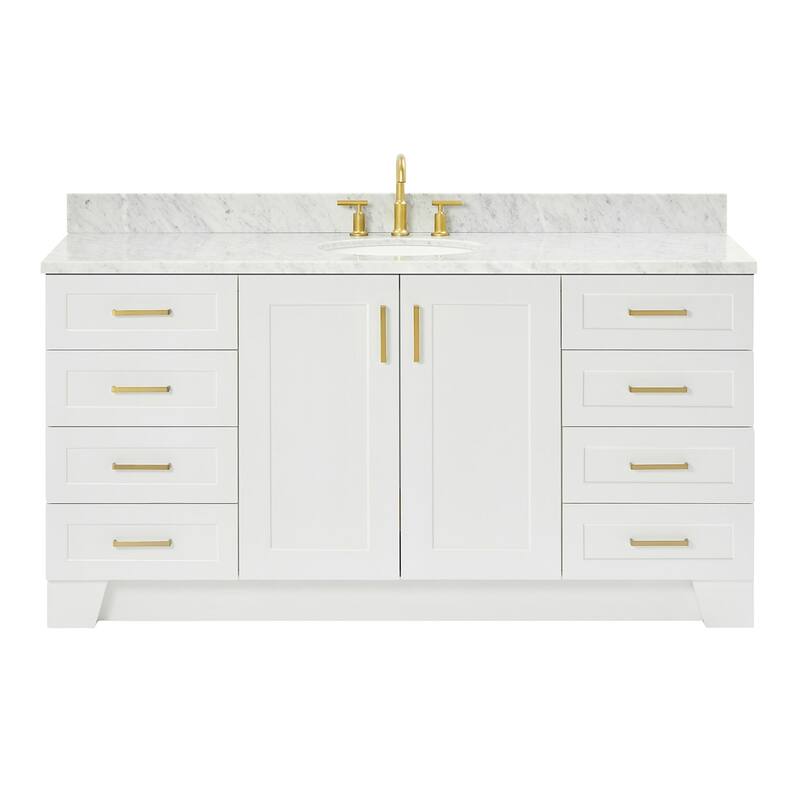 Ariel Q067SCW2OVO Taylor 67" Free Standing Single Basin Vanity Set - White - Painted