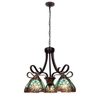 Tiffany Style Victorian Design 5-light Dark Bronze Chandelier - 20 inches high