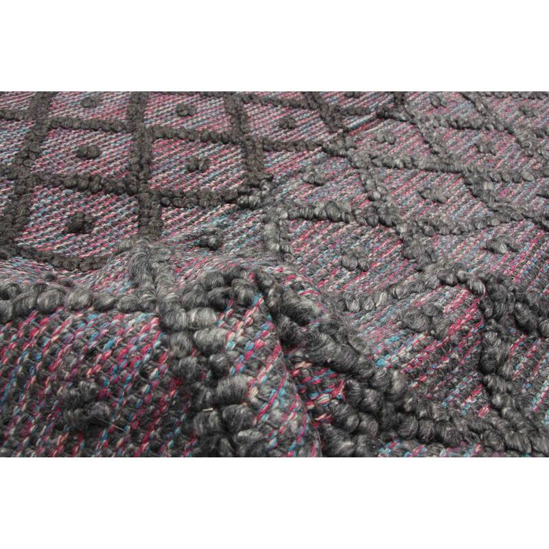 ECARPETGALLERY Braid weave Sienna Grey Wool Rug - 5'0 x 8'2