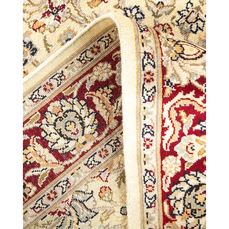 Overton Hand Knotted Wool Vintage Inspired Traditional Mogul Ivory Area Rug - 4 x 6