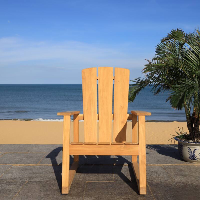 SAFAVIEH Couture Oney Brazilian Teak Adirondack Chair - 28.8" W x 37.6" D x 39.6" H - 29W x 38D x 40H