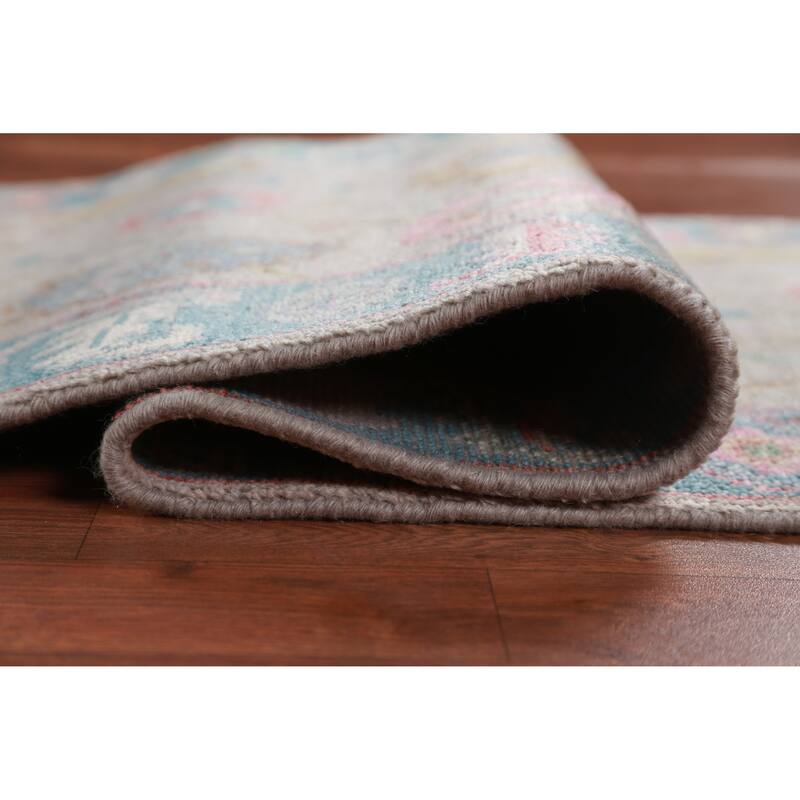 Gay Floral Oushak Oriental Runner Rug Hand-Knotted Wool Carpet - 2'6" x 11'6"