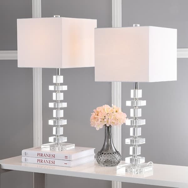 slide 2 of 21, SAFAVIEH Lighting 28 inch Crystal Deco Crystal Table Lamp (Set of 2)