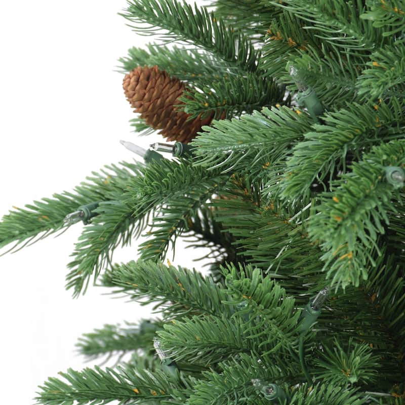 Puleo International 7.5' Pre-Lit Slim Montville Spruce Christmas Tree - 7.5
