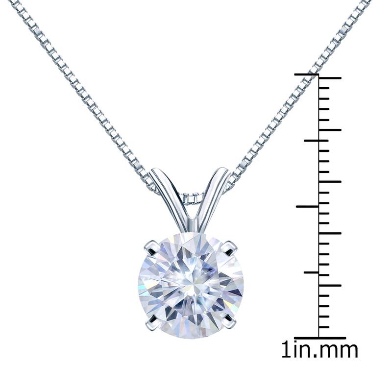 Auriya 3 1/2ctw Solitaire Moissanite Necklace 14k Gold - 9.8 mm