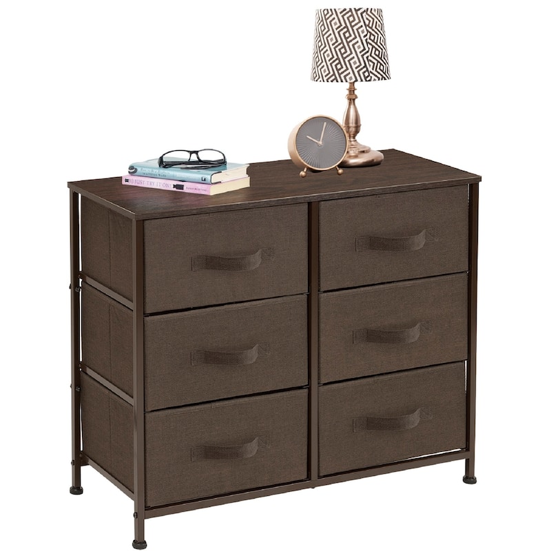 Extra Wide Dresser Organizer With 6 Drawers - Brown