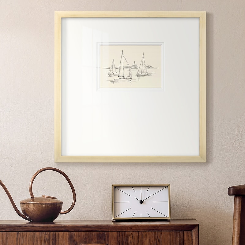 Coastal Contour Sketch IIPremium Framed Print