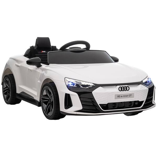 slide 2 of 10, Kids Audi RS E-tron 12V Electric Ride-On Car with Remote Control, 3.1 MPH, 4-Wheel Suspension, Music, Horn, for Ages 3-5 White