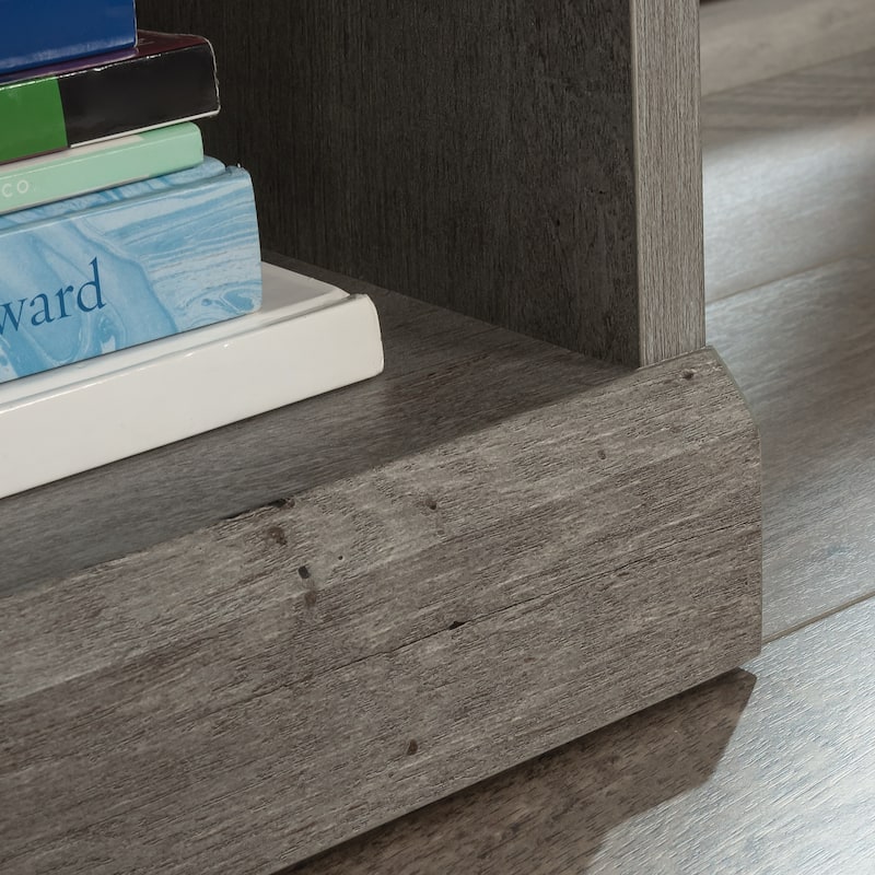 Wood Open Storage Cabinet with Adjustable Shelves, Brown - 32.05" W x 17.68" D x 30.00" H