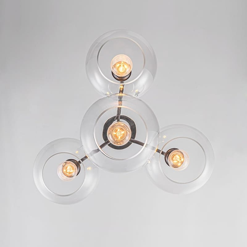 Contemporary Glass Globe 4-Light Sputnik Pendant Chandelier