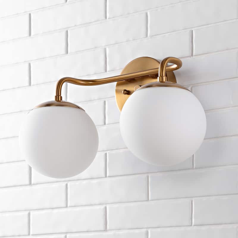 Globe Metal/Frosted Glass Modern LED Vanity, by JONATHAN Y