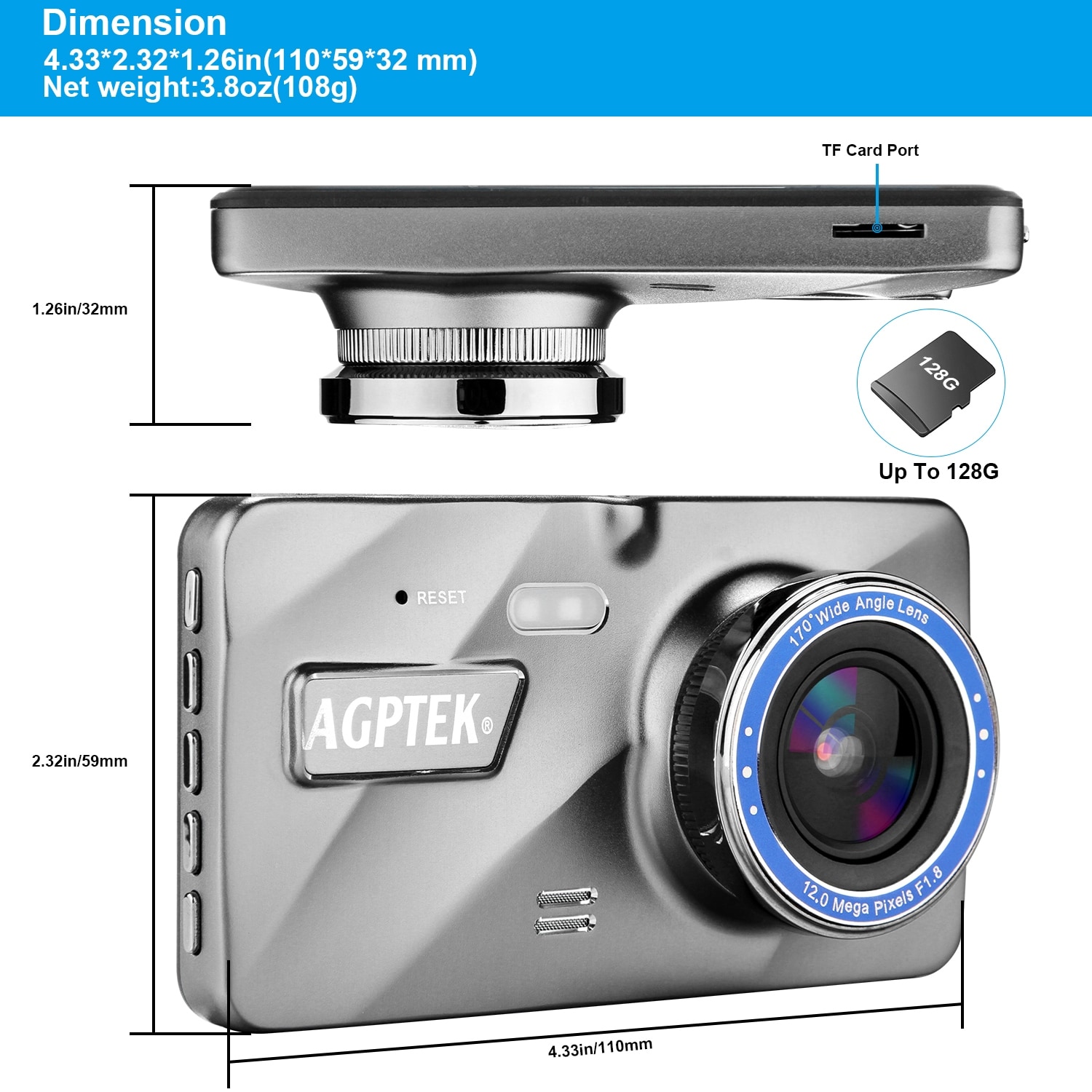 3.0/" Vehicle HD 1080P Car Dashboard DVR Camera Video Recorder Dash Cam G-Sensor