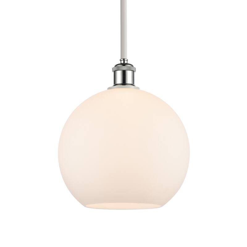 Innovations Lighting 516-1S-13-10 Athens Pendant Athens 10" Wide - Matte White / White and Polished Chrome