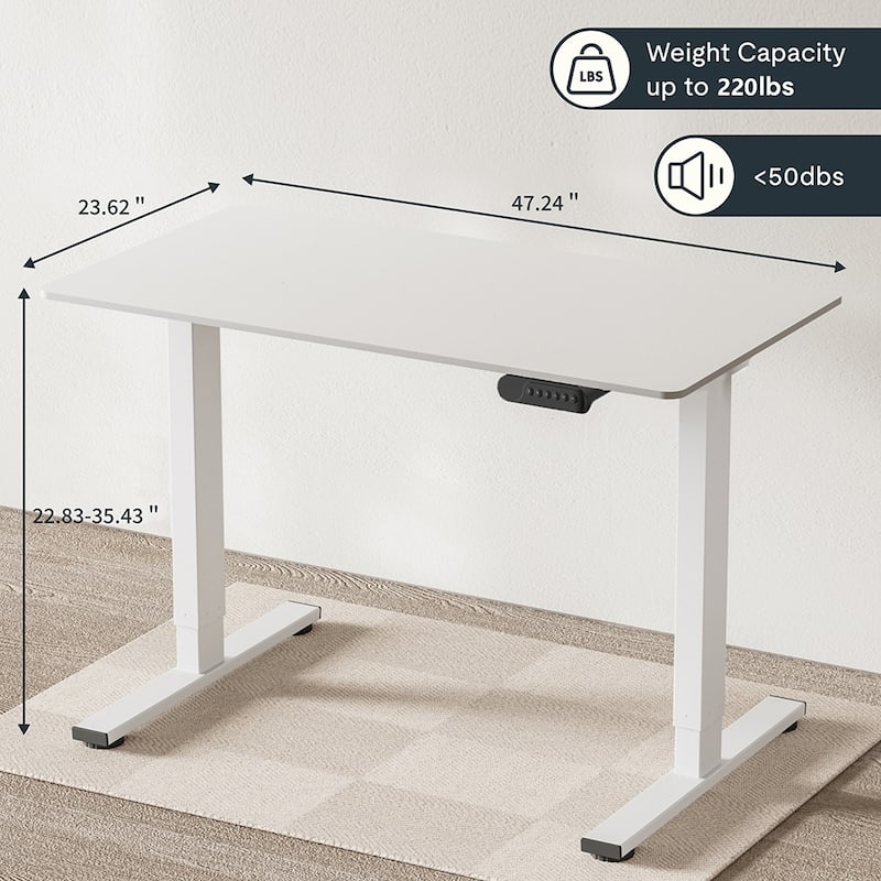 Electric Standing Desk, Dual Motor Adjustable 48x24 Home Workstation