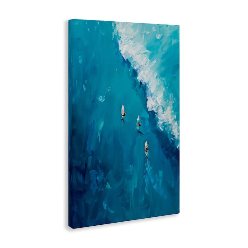 Stupell Aerial Surfers Approaching Wave Canvas Wall Art Design By LSR Design Studio