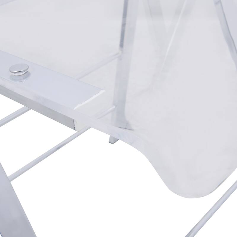 LeisureMod Menno Modern Acrylic Folding Chair - Red - 4 x 30 x 16.5
