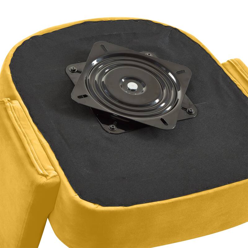 Modern 360 Degree Velvet Swivel Barrel Chair with Open Backrest