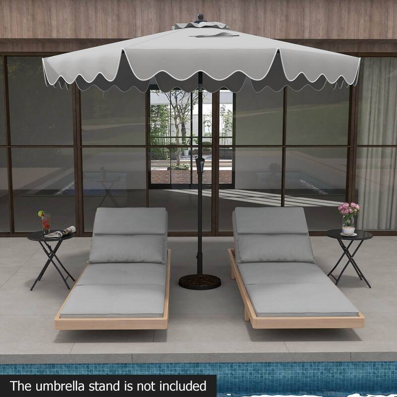 Costway 9 FT Patio Umbrella 2-Tier Market Table Umbrella with