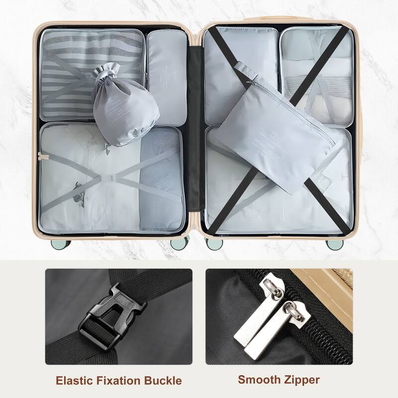 3 Piece Premium ABS Luggage Set, 20/24/28" Hardside Suitcases with 360° Spinner Wheels and TSA Lock, for Men and Women Travel