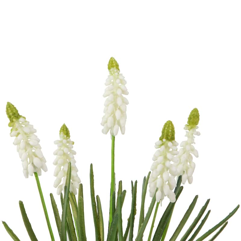 Muscari Artificial Floral Spray - 12.5" - White