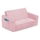 preview thumbnail 9 of 10, Serta Perfect Sleeper Extra Wide Convertible Sofa to Lounger Pink