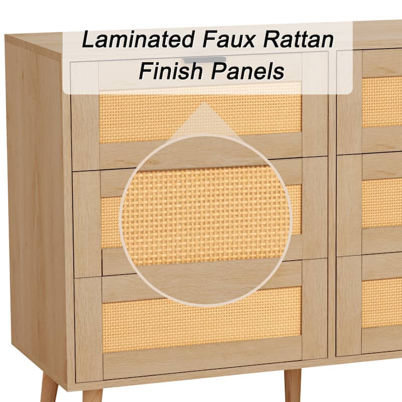 Chest Of Dresser Storage Tower Cabinet Bedroom Organizer Rattan Dresser