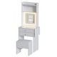 preview thumbnail 6 of 8, Small Space Vanity Table with 3 Adjustable Lighted Mirror, Storage Drawer, Fold-Up Panel, White