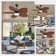 preview thumbnail 31 of 64, 44"/52" Palm Leaf Tropical Ceiling Fan with Light and Remote,Indoor and Outdoor Ceiling Fan,Waterproof