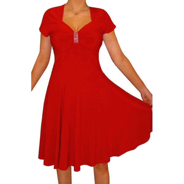Funfash Plus Size Clothing Women Red Cocktail Party Dress Made in USA