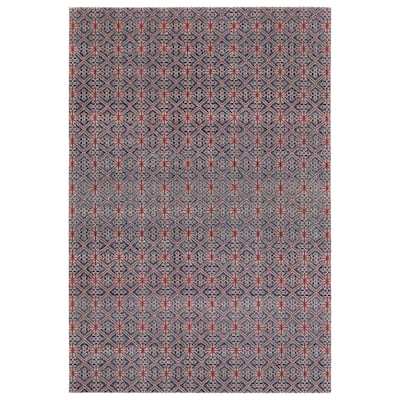 Laneus Indoor/Outdoor Trellis Red/Navy Runner Rug