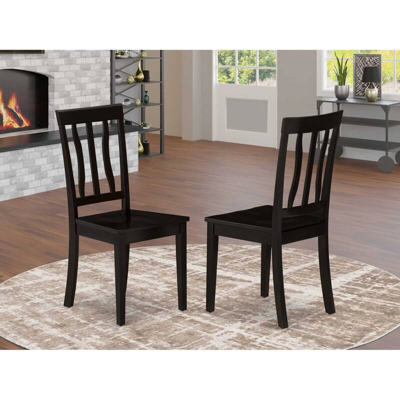 Dining Chair with Solid Wood Seat - Buttermilk Cherry Finish and Elegant Accent Design - 18