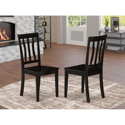 Dining Chair with Solid Wood Seat - Buttermilk Cherry Finish and Elegant Accent Design - 18
