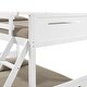 preview thumbnail 2 of 35, Contemporary Twin over Full Bunk Bed with Masculine Style Frame, Angled Ladder, Guardrails and Convertible Design White