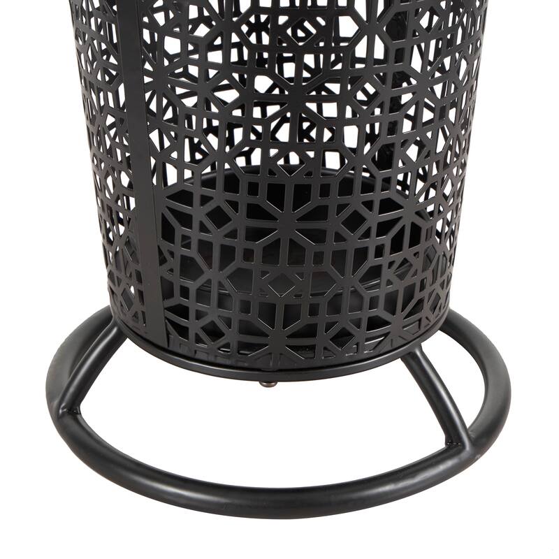 Black Metal Cone Shaped Geometric Umbrella Stand with Circular Ring Base