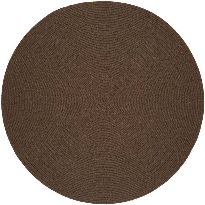 Rhody Rug Woolux Braided Wool Flatweave Oval Rug - 10' Round - Walnut