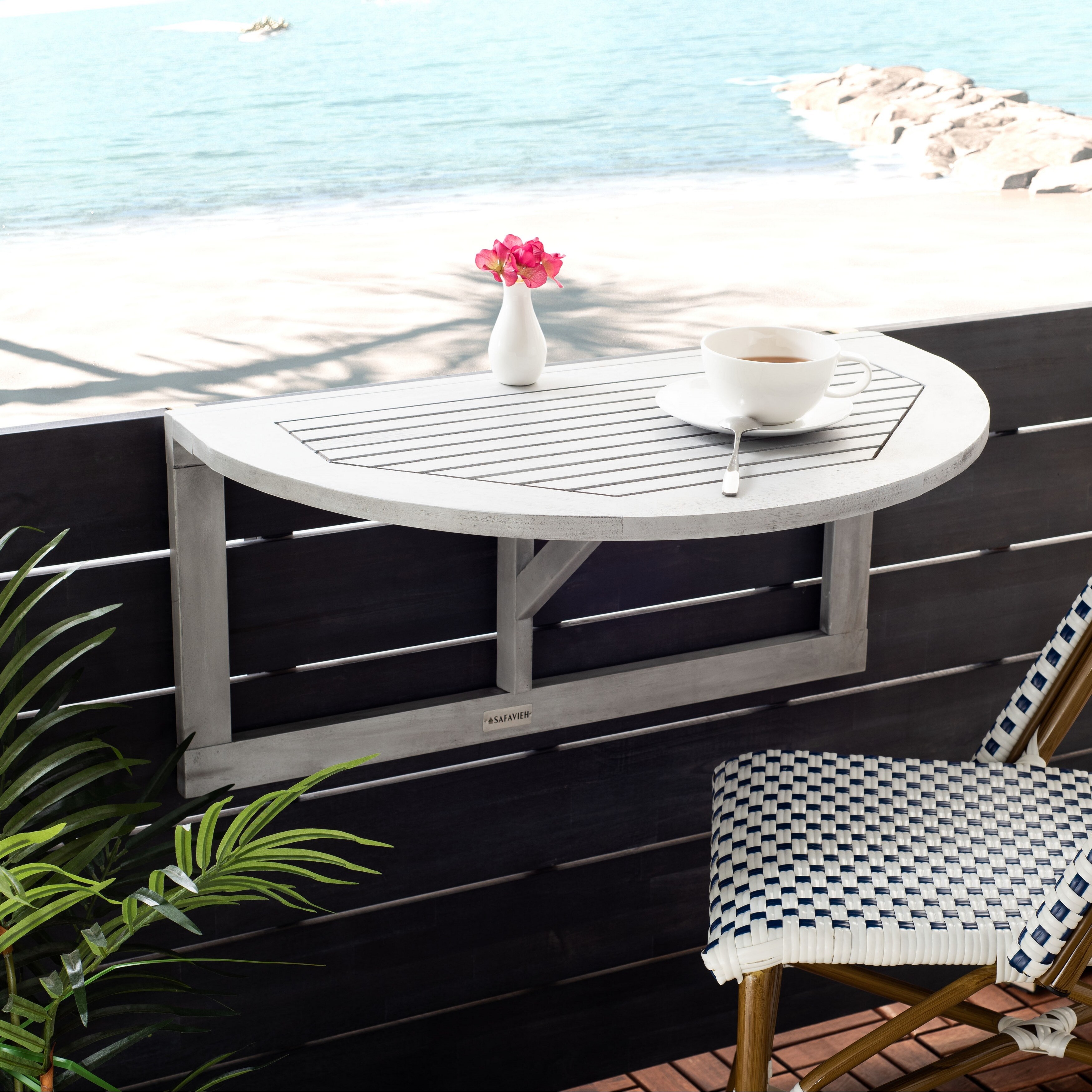 Shop Safavieh Outdoor Living Owens Balcony Hanging Half Table 16 5 X 27 6 X 13 16 5 X 27 6 X 13 On Sale Overstock 28228524