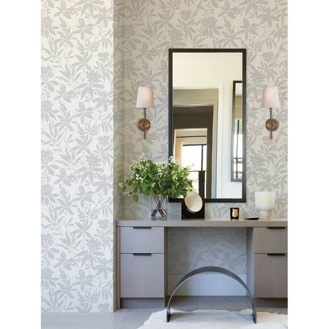 Advantage Riemann Silver Floral Wallpaper